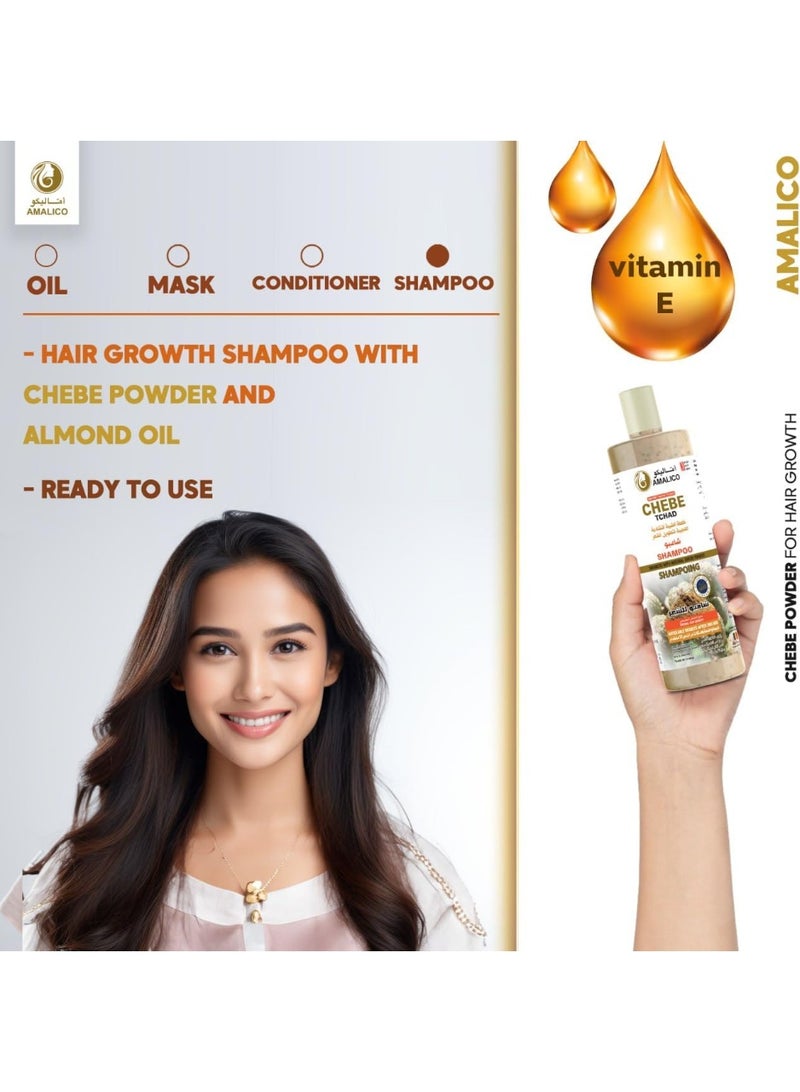 Amalico Shampoo Chebe Tchad For Natural Hair Growth 500ml - Image 3