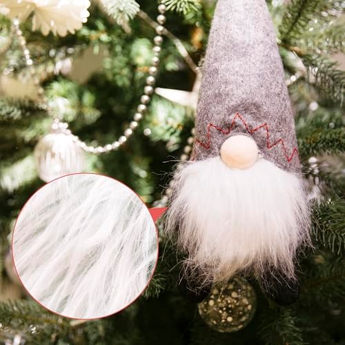 LUFEEMGA 4PCS Faux Fur Fabric 2" x 60" Fluffy Shaggy Craft Strips for DIY Crafts, Fake Fluffy Fur for Dwarf Hair Cosplay Costume Fursuit Decorations, Khaki Black White Light Grey - Image 5