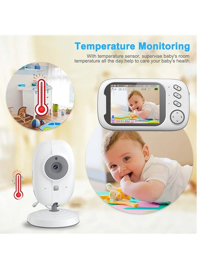 إسكدنيا Wireless Video Baby Monitor,3.5 Inches Night Vision LCD Two Way Call - Image 3