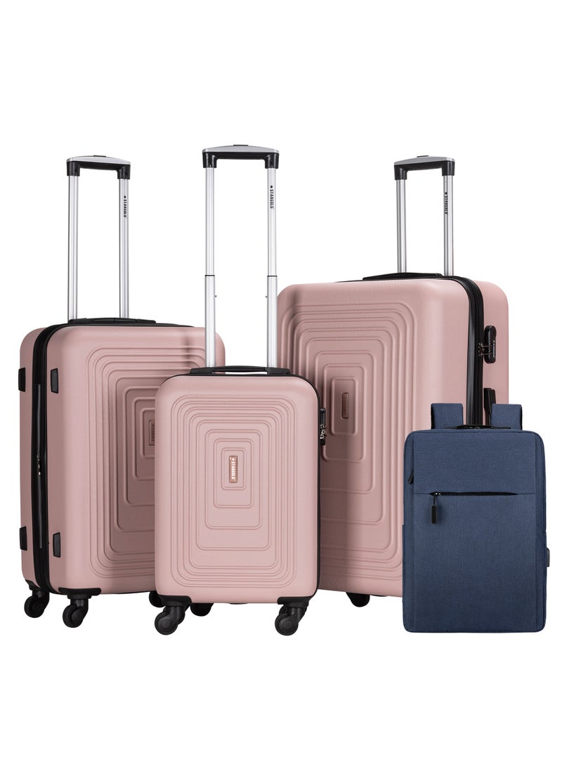 STARGOLD Luggage Set of 3 Pcs with Free Laptop Backpack – Lightweight Hard Shell Travel Luggage Set, ABS Unbreakable Suitcase Set of 3 with 360° Rotating Wheels & Combination Lock