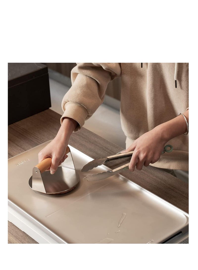 Dubkart Stainless Steel Burger Press Smasher  for Flat Patty Maker 5.5 Inch - Image 4