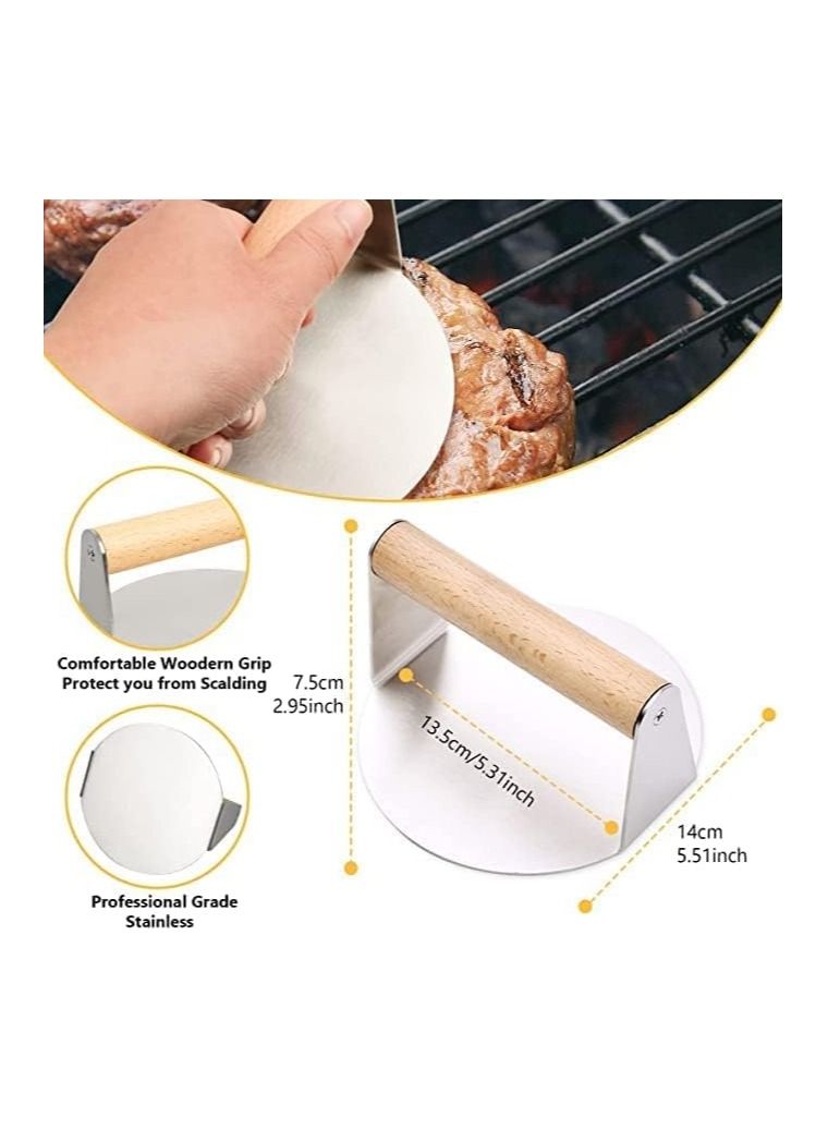 Dubkart Stainless Steel Burger Press Smasher  for Flat Patty Maker 5.5 Inch - Image 2