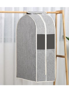 Generic Clothes Storage Bags with Zipper, Transparent Window Cotton Garment Bags for Hanging Clothes Storage for Clothes, Coats, Jackets, Shirts (Color : Light Grey#1020, Size : 60x28x105cm)  - Image 1
