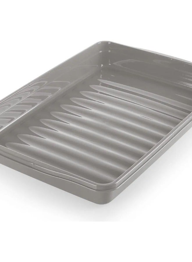 دنيا بلاستيك صندوق دونيا للكيك والكاسيروول المستطيل رمادي مع غطاء محكم - حل للتخزين - خالٍ من الرصاص وخالٍ من مادة PBA - Image 5
