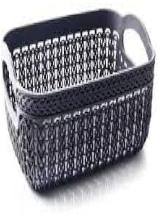 Cheet enterprise NetBasket Plastic Designer Storage Basket Set of 4 (19 x 14 x 7 cm) – Multipurpose Ventilated Organiser for Fruits, Vegetables, Magazines, Stationery,Kitchen,Bathroom & Office Storage - Image 2