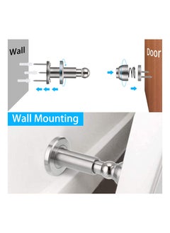 SYOSI Sturdy Magnetic Door Stopper Adjustable Stainless Steel Stop with Hardware Wall Mounted Magnetism Metal Doorstop for Bedroom Bathroom Kitchen Home Office Silver  - Image 4