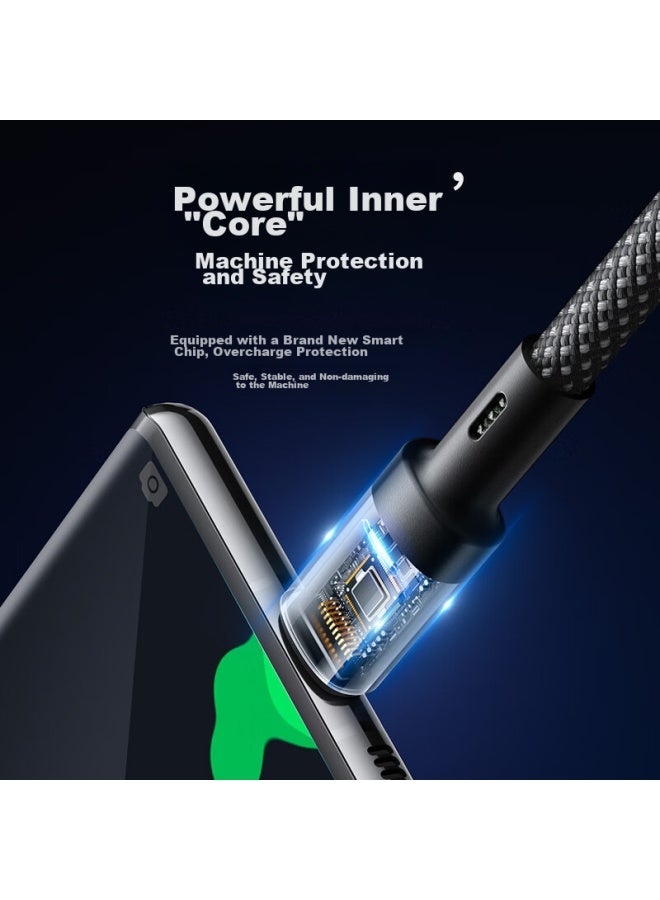 CAN Fit Android Data Cable Charging Cable, Suitable For Huawei, Xiaomi, Oppo, Redmi, Honor, Fast Charging, Old L-shaped Interface, Universal Micro Charger, Desk Lamp, Earphones, 1.5 Meters, Black - Image 2