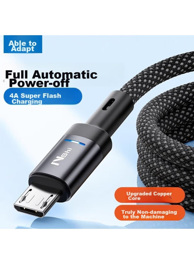 CAN Fit Android Data Cable Charging Cable, Suitable For Huawei, Xiaomi, Oppo, Redmi, Honor, Fast Charging, Old L-shaped Interface, Universal Micro Charger, Desk Lamp, Earphones, 1.5 Meters, Black - Image 1