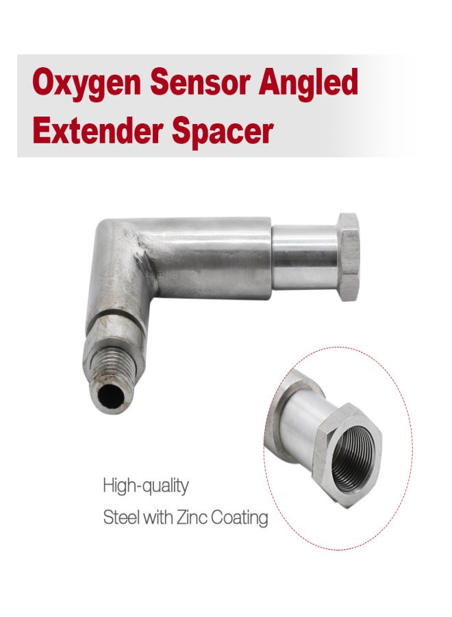 Zinc Coated Steel Oxygen Sensor Angled Extender Spacer 90 Degree Oxygen Sensor Spacer 02 Bung Extension M18 X 1.5 - Image 3