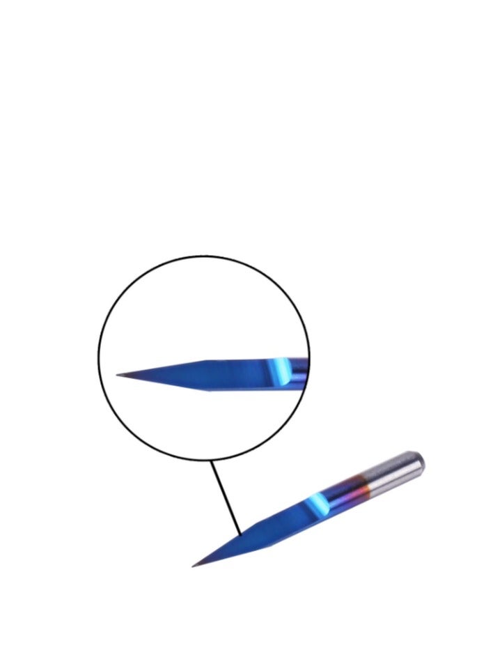 Yakumuz 10Pcs Nano Blue Coat Engraving Bits, Yakumuz 20 Degree 0.1mm Tip 1/8" Shank Conical V-Bit  - Image 4