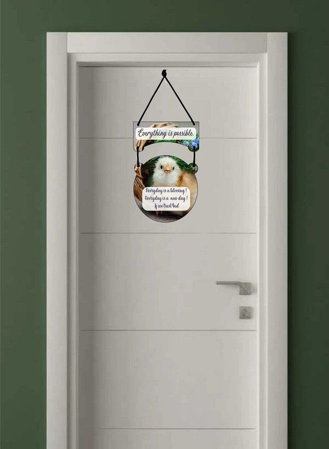 CVANU Decor Everything is Possible Printed Home Wall Door Sign Hanging Board Wooden (8.5inch x 11inch) - Image 3