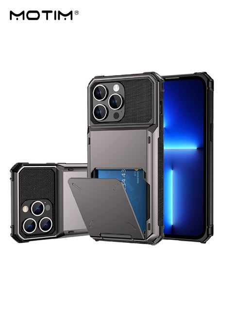 iPhone 14 Pro Max Wallet Case with Credit Card Holder, Airbag Drop Protective Heavy Duty Phone Protective Case with Hidden Card Slot, Dual Layer Shockproof Cover