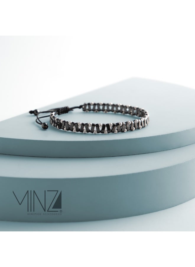 Minza " Duke " Pure 925 Sterling Silver, Hematite Stone, Handmade Bracelet for Men, Beaded Bracelet, 2.00 grams of Silver, Jewelry for Casual & Special Occasion - Image 5