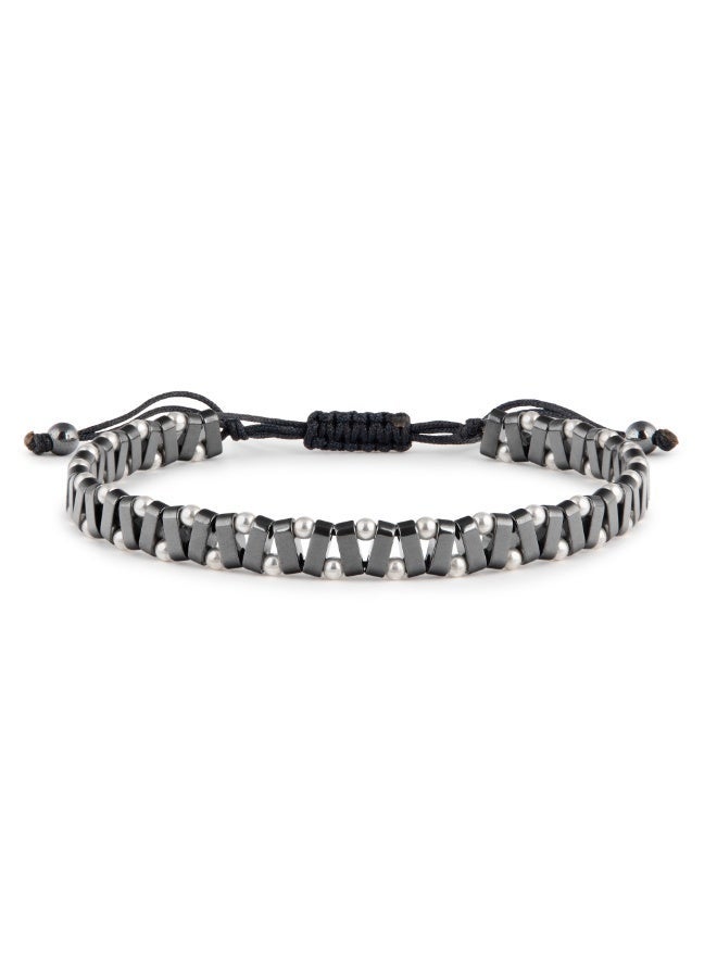Minza " Duke " Pure 925 Sterling Silver, Hematite Stone, Handmade Bracelet for Men, Beaded Bracelet, 2.00 grams of Silver, Jewelry for Casual & Special Occasion - Image 2