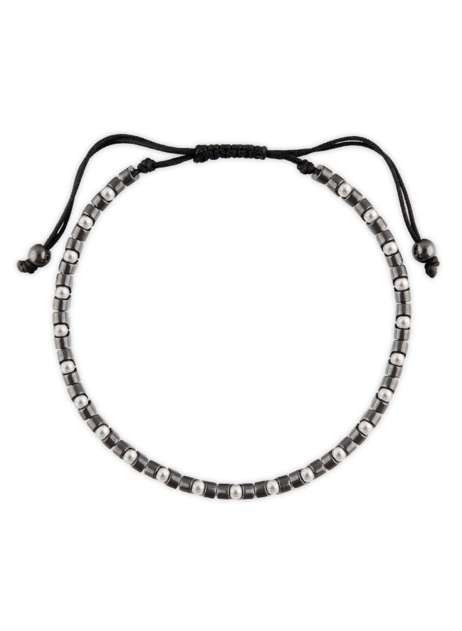 Minza " Duke " Pure 925 Sterling Silver, Hematite Stone, Handmade Bracelet for Men, Beaded Bracelet, 2.00 grams of Silver, Jewelry for Casual & Special Occasion - Image 4
