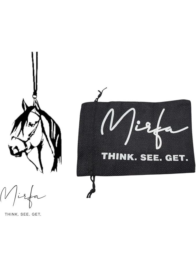 MIRFA Rearview Mirror Hanging Pendant - Wood - Black (Horse Head) - Image 4