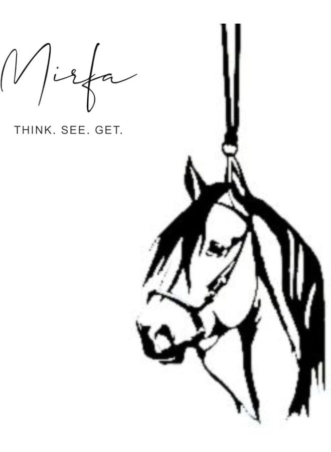 MIRFA Rearview Mirror Hanging Pendant - Wood - Black (Horse Head) - Image 2