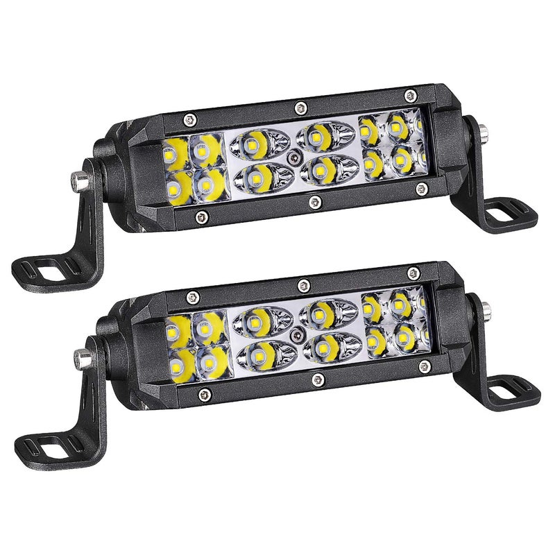 شريط إضاءة LED نحيف 5 بوصة AKD جزء 72 واط مجموعة بقعة فيض صغيرة مصابيح LED للقيادة على الطرق الوعرة مصابيح LED صغيرة للعمل للشاحنات والدراجات النارية وUTV وATV وSUV ودراجات التراب وماكينات جز العشب