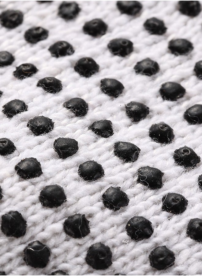 LAWAZIM 10-Pairs Cotton Working Glovers II - White Dotted Black  - Image 3