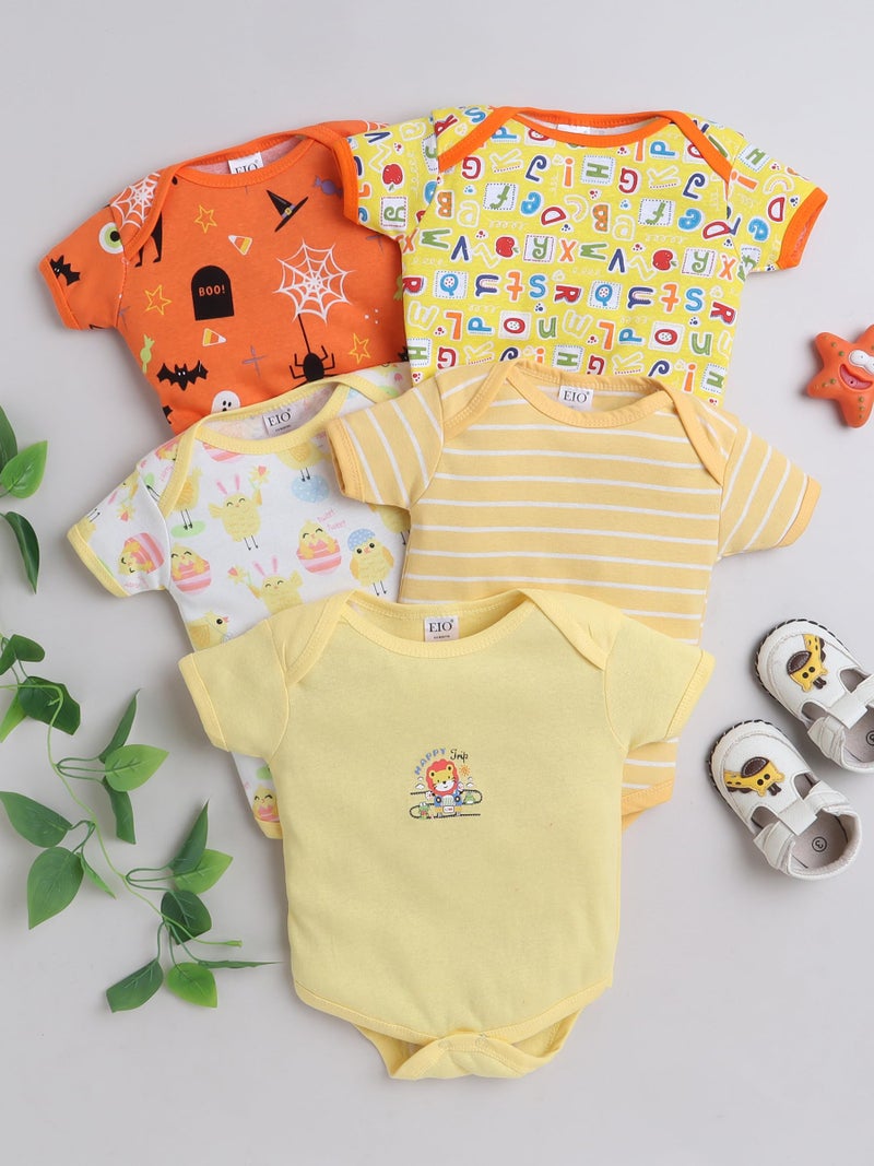 EIO Newborn Baby Cotton Romper Sleepsuit | Half Sleeve Jumpsuit Bodysuit for Boys & Girls | Soft Breathable Baby Clothes Combo Pack - Image 2