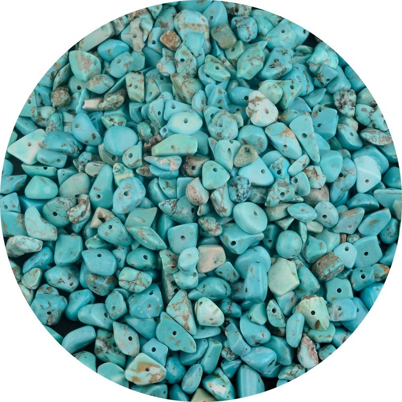 Chip Stone Beads Turquoise 58mm About 400 Pieces Irregular Gemstones Healing Crystal Loose Rocks Bead Hole Drilled DIY for Bracelet Jewelry Making Crafting 58mm Turquoise