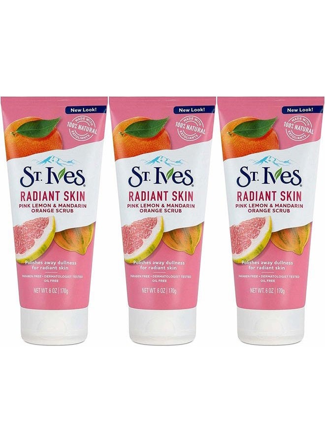 ST. Ives St Ives Scrub, Even & Bright Pink Lemon & Mandarin Orange 6 Ounce (Pack of 3) by St. Ives