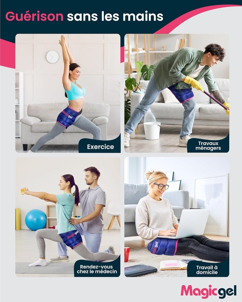Magic Gel Hip Ice Pack Wrap Reusable Cold Pack for Hip Bursitis Hip Replacement Surgery and Hip Flexor Pain Hip ice wrap for Inflammation Swelling and Hip Pain Relief - Image 5
