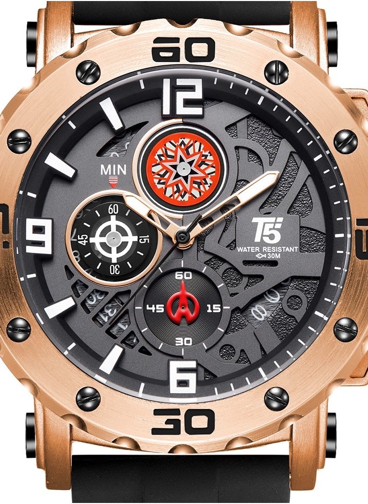 T5 - T5 Men's Chronograph Silicone strap Watch - Image 1