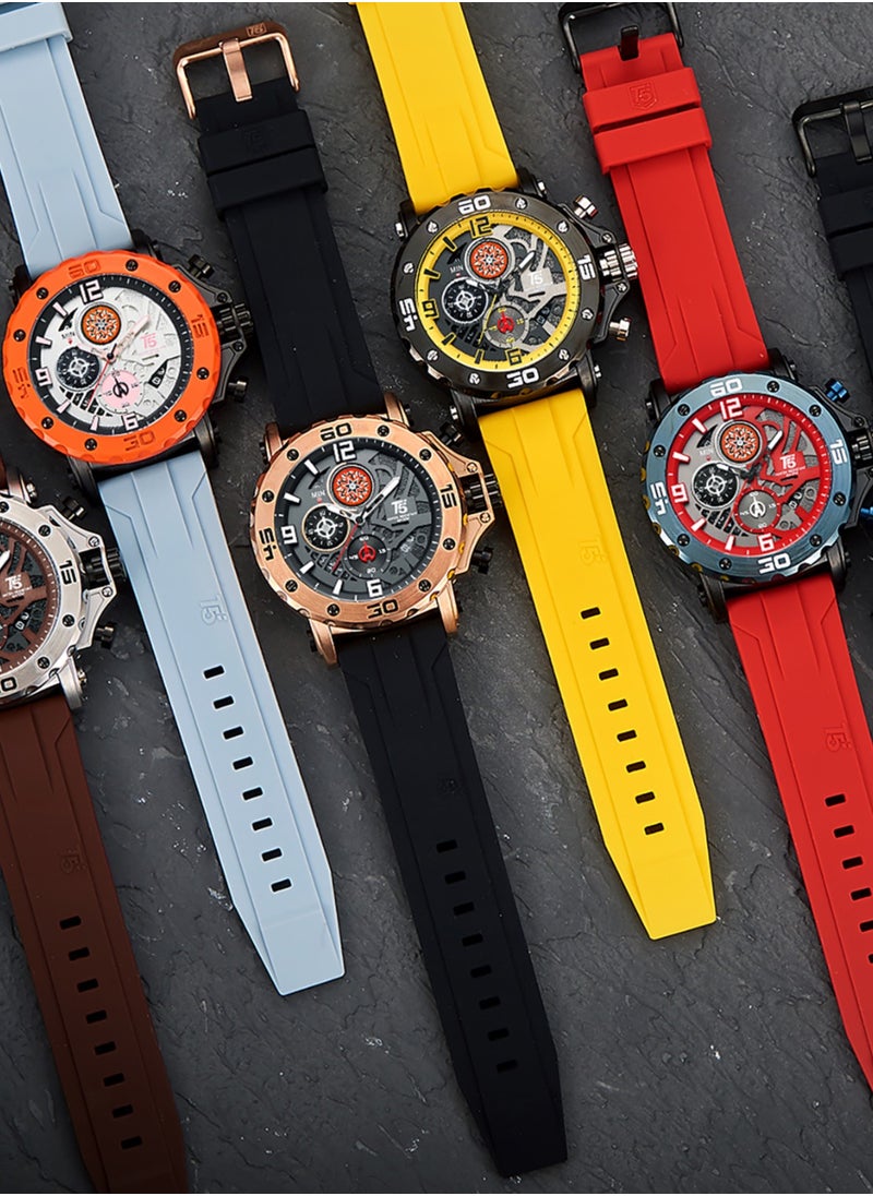 T5 - T5 Men's Chronograph Silicone strap Watch - Image 1
