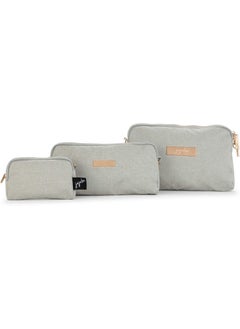 JuJuBe JuJuBe Be Set Pouches for Organization, Pretty Travel Toiletry Bag Set for Women, Stylish Party Clutch, Makeup Pouch Bag, Wristlet or Handbag, Diaper Bag Organization Pouches, Pebble 