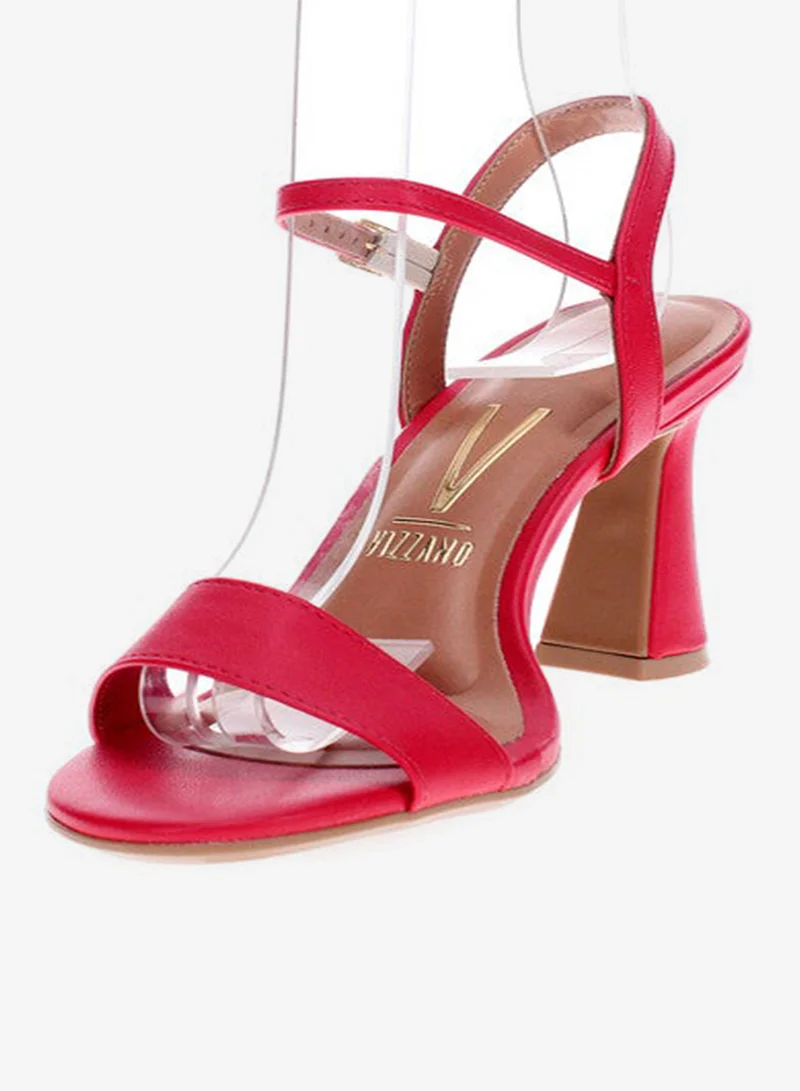 فيزانو صنادل فيزانو نسائية بكعب عالٍ أحمر | صنع في البرازيل