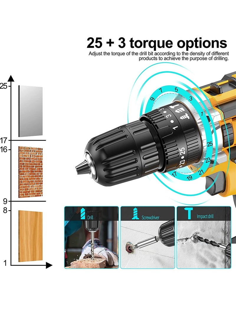 Cordless Electric Drill Kit 48V Electric Drill with 2 Batteries Rechargeable Driver 1500 RPM Speed 24 Accessories Perfect for Metal Wood and Wall - pzsku/ZDC1ACA50135A4E9F2CFCZ/45/_/1699942035/f2098594-624a-45cb-a943-e3756c6aafab