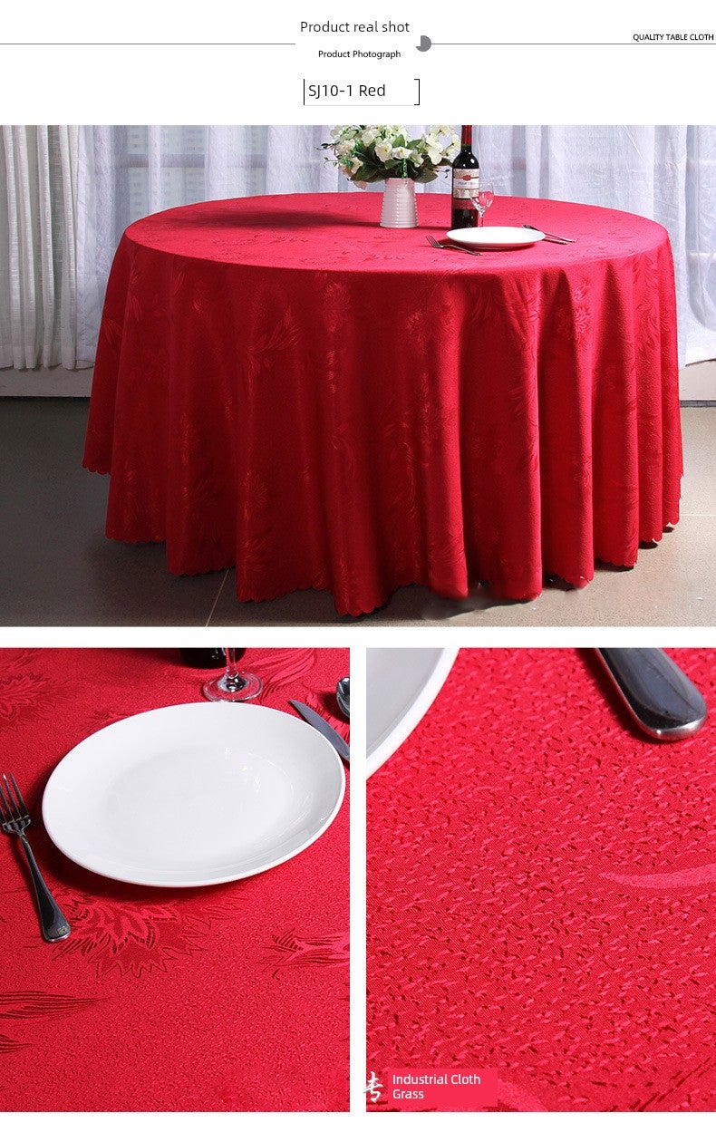 Hotel tablecloth restaurant restaurant tablecloth tablecloth table skirt tablecloth big red golden phoenix tail flower special offer - Image 2