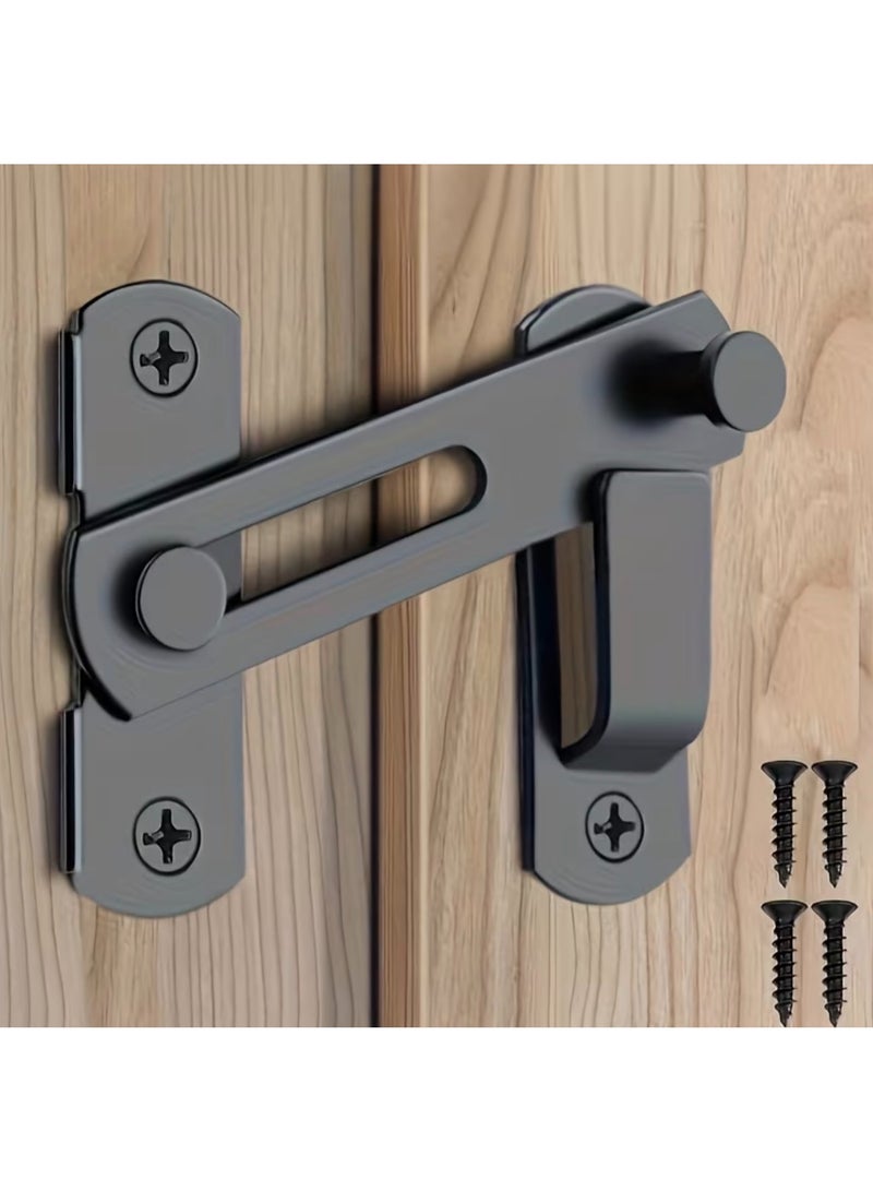 CleanWave - The Pure Effect Black Stainless Steel Barn Door Lock – 180° Flip Sliding Latch for Doors, Bathrooms, Garages, Gates & Cabinets | Heavy-Duty Privacy & Security Lock - Image 1