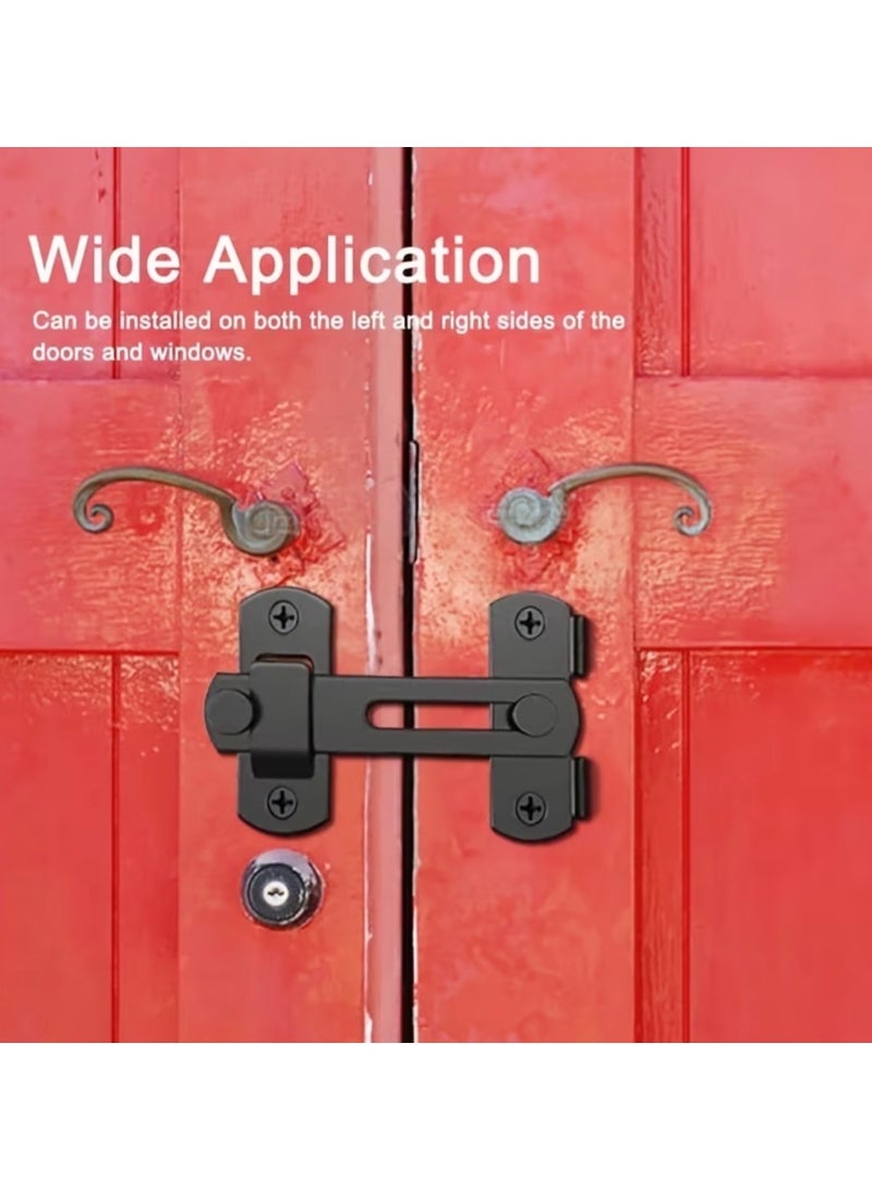 CleanWave - The Pure Effect Black Stainless Steel Barn Door Lock – 180° Flip Sliding Latch for Doors, Bathrooms, Garages, Gates & Cabinets | Heavy-Duty Privacy & Security Lock - Image 3