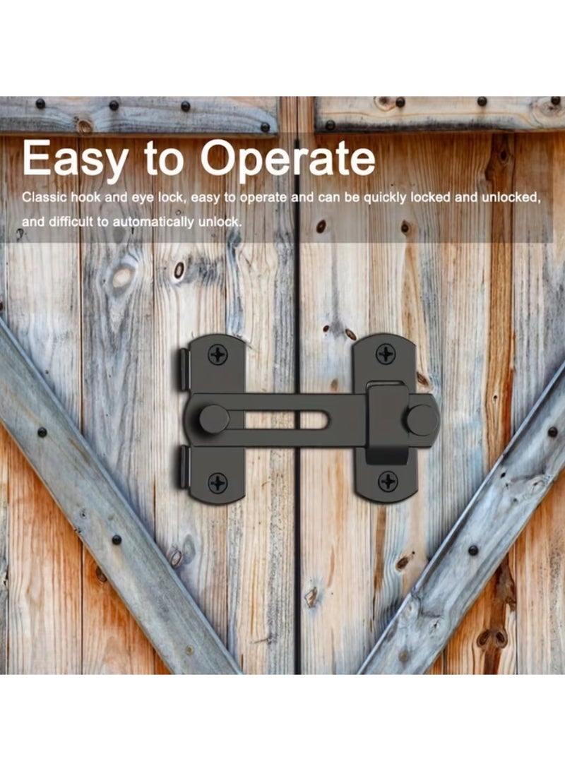 CleanWave - The Pure Effect Black Stainless Steel Barn Door Lock – 180° Flip Sliding Latch for Doors, Bathrooms, Garages, Gates & Cabinets | Heavy-Duty Privacy & Security Lock - Image 2
