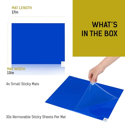LOSTRONAUT 4-Pack Blue Sticky Mats for Construction - 17"x13" Basketball Shoe Pad - 30 Peel-Off Floor Sheets for Dirt & Hair Removal, Walk-Off Adhesive Design - Basketball Sticky Mat - Image 3