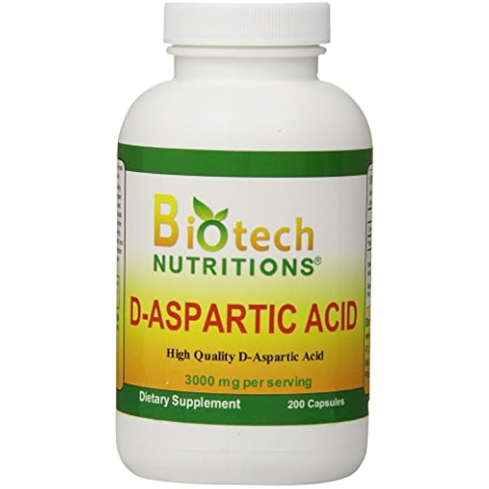 Biotech Nutritions D-Aspartic Acid Dietary Supplement, 3000 mg., 200 Count - Image 1