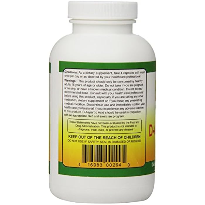 Biotech Nutritions D-Aspartic Acid Dietary Supplement, 3000 mg., 200 Count - Image 2