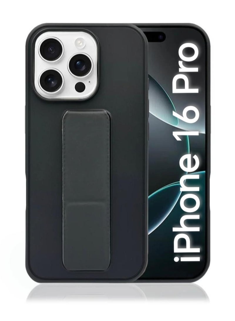 Case Cover For Apple iPhone 16 Pro With Magnetic Hand Grip 3 in 1 Black - Image 1