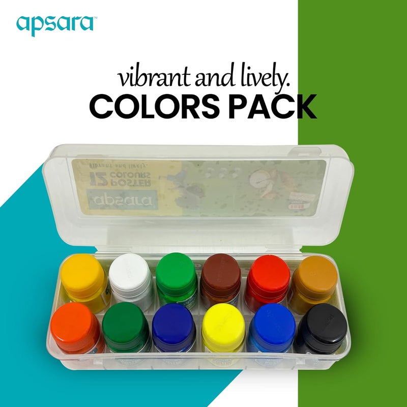 Apsara Poster Colors - 12 Shades Set - Image 4