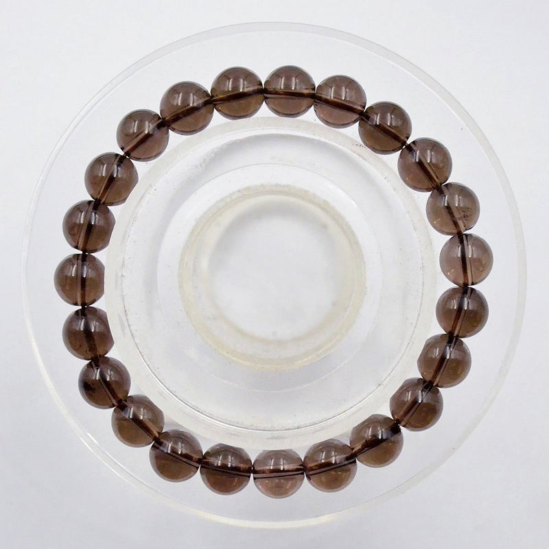 AD Beads Natural Gemstone Round Beads Stretch Bracelet Healing Reiki 8mm (Smoky Quartz) - Image 2