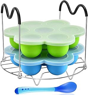 SONGZIMING SONGZIMING Silicone Egg Bites Mold Set of 4, Steamer Rack with Heat resistant Handle and Spoon,Reusable Sous Vide Egg - Image 1