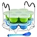 SONGZIMING SONGZIMING Silicone Egg Bites Mold Set of 4, Steamer Rack with Heat resistant Handle and Spoon,Reusable Sous Vide Egg - Image 2