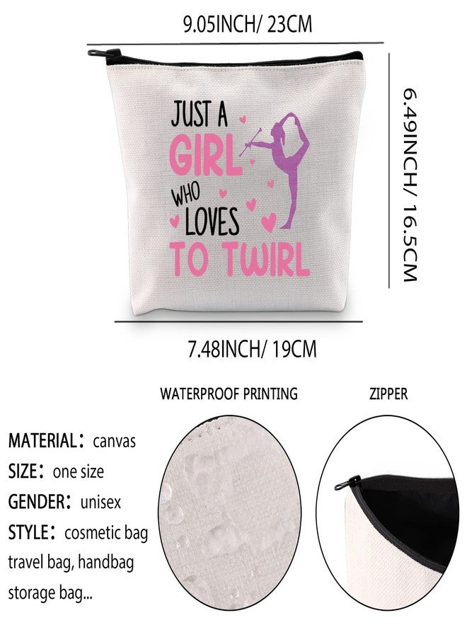 XYANFA Baton Twirling Makeup Bag Baton Gifts Majorette Cosmetic Bag Just A Girl Who Loves To Twirl (LOVES TO TWIRL) - Image 3