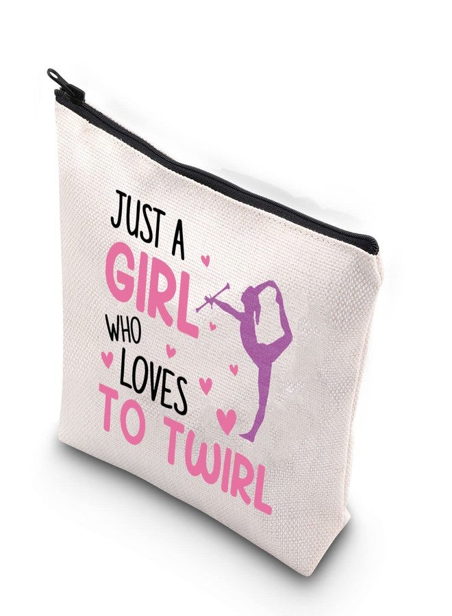 XYANFA Baton Twirling Makeup Bag Baton Gifts Majorette Cosmetic Bag Just A Girl Who Loves To Twirl (LOVES TO TWIRL) - Image 1