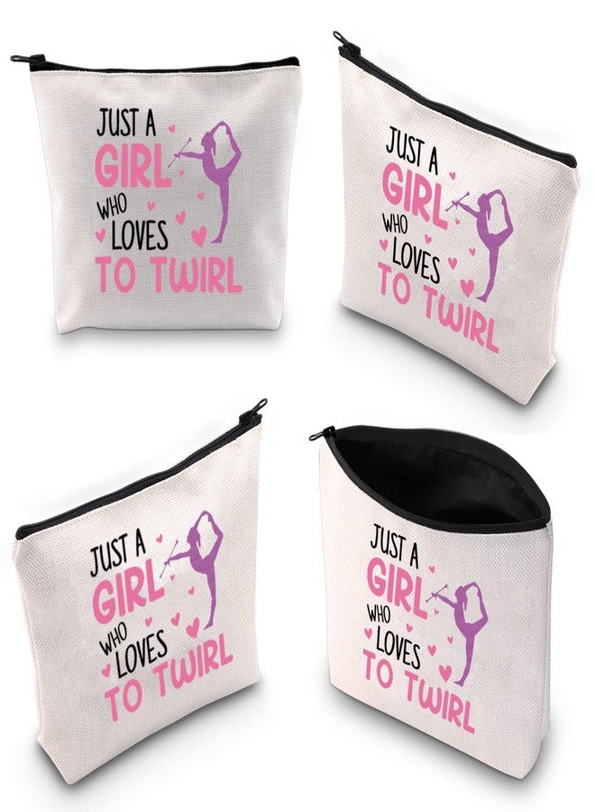 XYANFA Baton Twirling Makeup Bag Baton Gifts Majorette Cosmetic Bag Just A Girl Who Loves To Twirl (LOVES TO TWIRL) - Image 2