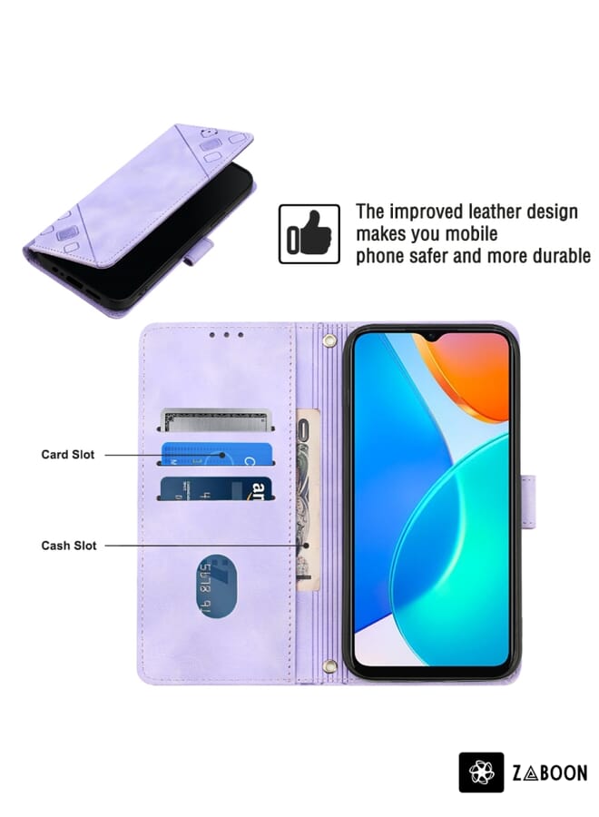 Zaboon Protective Case For Honor X6 / X8 5G Skin-feel Embossed Leather - Image 5