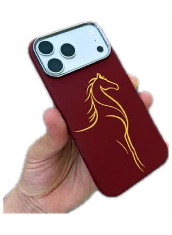 غطاء كاميرا مغناطيسي منزلق بتصميم حصان لهاتف iPhone 17 Pro Max - غطاء خلفي واقٍ مقاوم للصدمات - Image 2