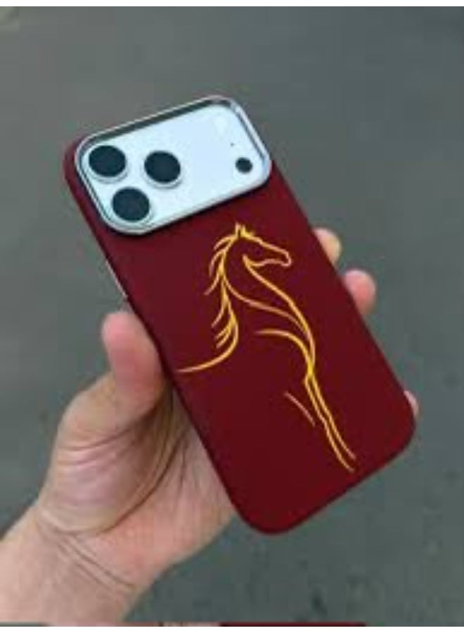 غطاء كاميرا مغناطيسي منزلق بتصميم حصان لهاتف iPhone 17 Pro Max - غطاء خلفي واقٍ مقاوم للصدمات - Image 1